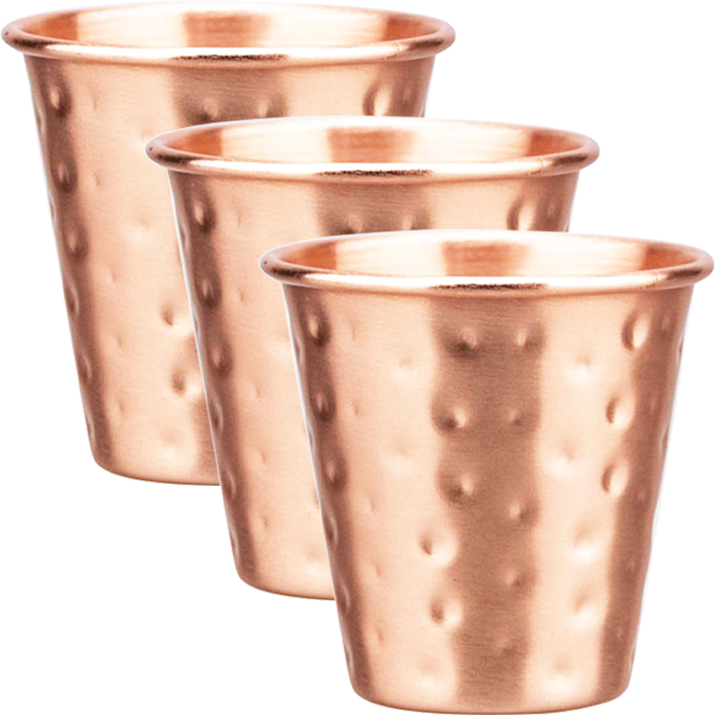 Copper Cocktail Mug - 3個セット 新品 60ml 100%銅製カップ ミニ純銅 モスクワミュール用