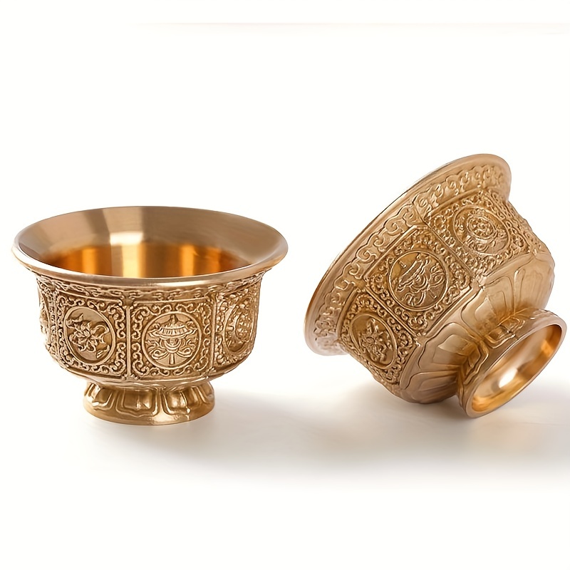 Copper Cocktail Mug - 最高の銅製の飲用ボウル、華やかなチベット合金、神聖な水カップ、金合金、屋内ルタル、装飾ギフト、デスクトップ、1個