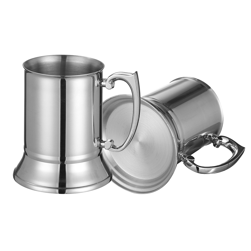Copper Cocktail Mug - 1 個タンカードスタイン二重壁ステンレス鋼ビールマグカクテル朝食ミルクマグカップハンドグリップ付きコーヒーカップ 430 ミリリットル