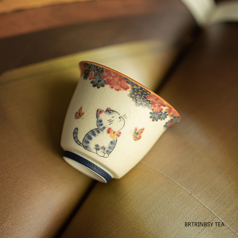 Handmade Ceramic Mug - 1個 中国製 ヴィンテージ セラミック ティーカップ 手作り