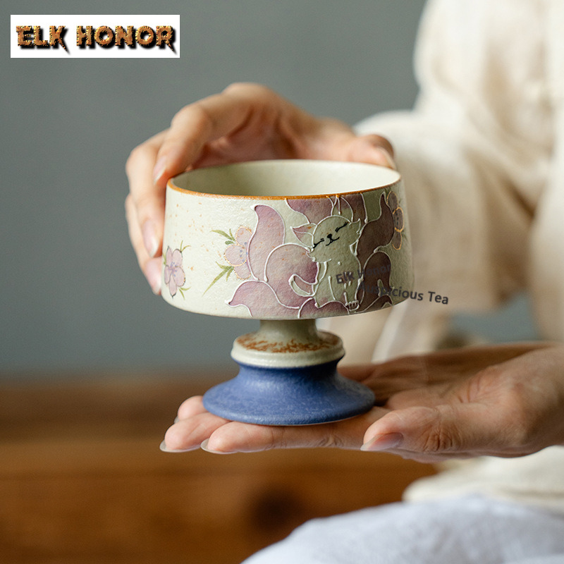 210ml 手描き九尾妖狐茶碗 手作り茶碗 マグカップ 茶鑑 - Handmade Ceramic Mug のレビューと価格