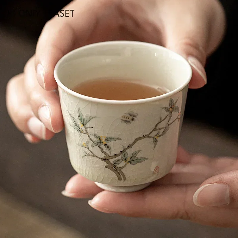 レトロアイスクラックセラミックティーカップ瞑想カップ手作りブ - Handmade Ceramic Mug のレビューと価格