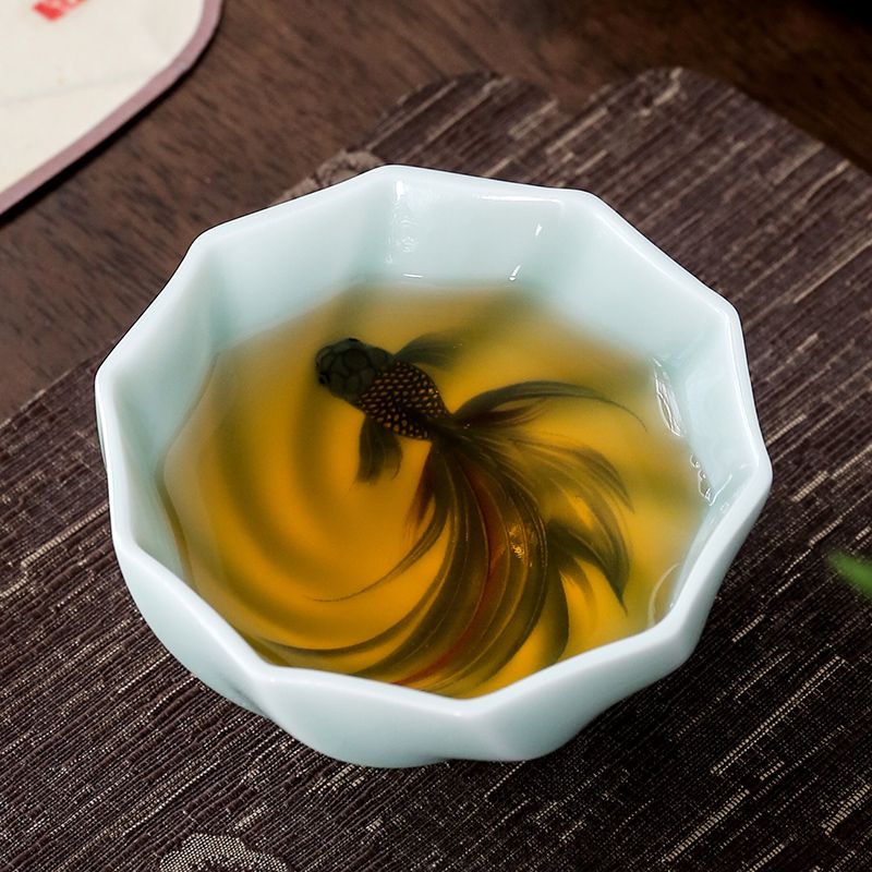 創作青磁茶碗 手作り鯉茶碗 中国功夫茶器 マスターカップ 家 - Handmade Ceramic Mug のレビューと価格