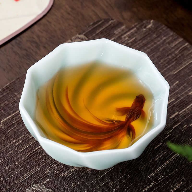 創作青磁茶碗 手作り鯉茶碗 中国功夫茶器 マスターカップ 家 - Handmade Ceramic Mug のレビューと価格