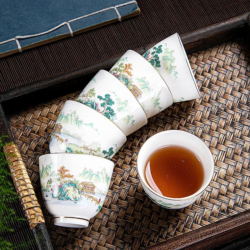 1pc 中国セラミックティーカップ手描きの花と鳥の茶碗手作り - Handmade Ceramic Mug のレビューと価格