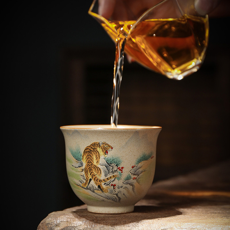 1 Pc 中国の干支セラミックティーカップ手作りヴィンテージ - Handmade Ceramic Mug のレビューと価格