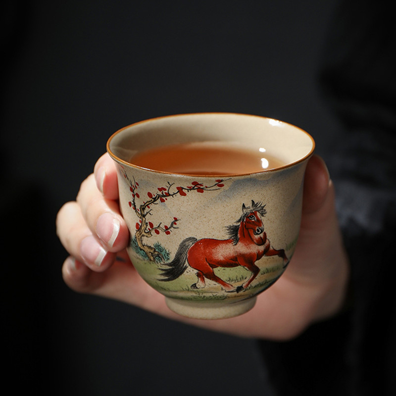 1 Pc 中国の干支セラミックティーカップ手作りヴィンテージ - Handmade Ceramic Mug のレビューと価格