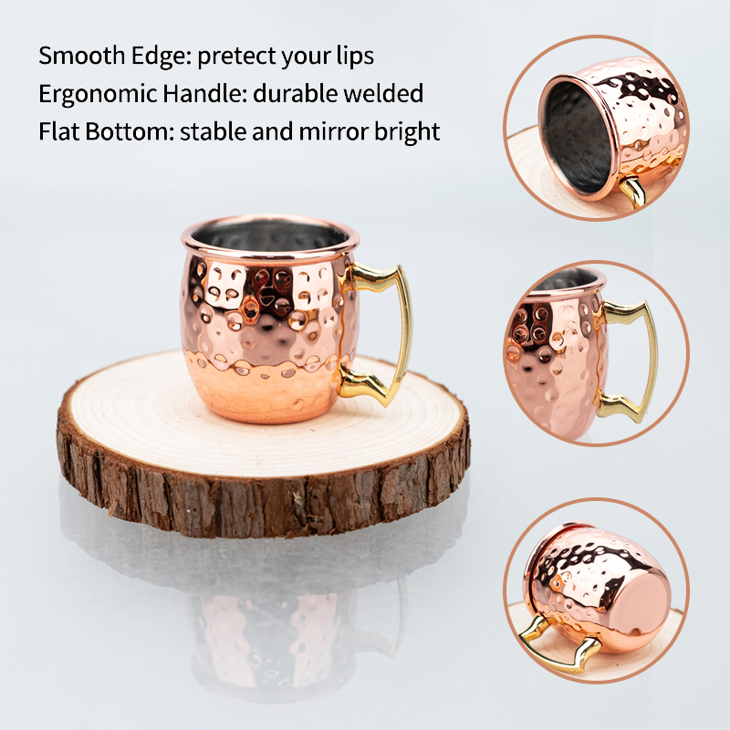 4 個 6 個 60 ミリリットルステンレス鋼カップミニ 3 - Copper Cocktail Mug のレビューと価格