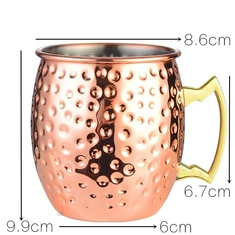 8個入り槌目模様モスコミュール銅製マグカップセット - ステ - Copper Cocktail Mug のレビューと価格