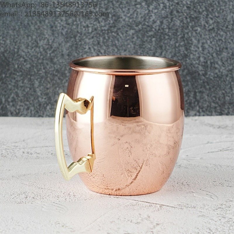 ハンマー加工を施した銅メッキのモスクワミュールマグ。ステンレ - Copper Cocktail Mug のレビューと価格